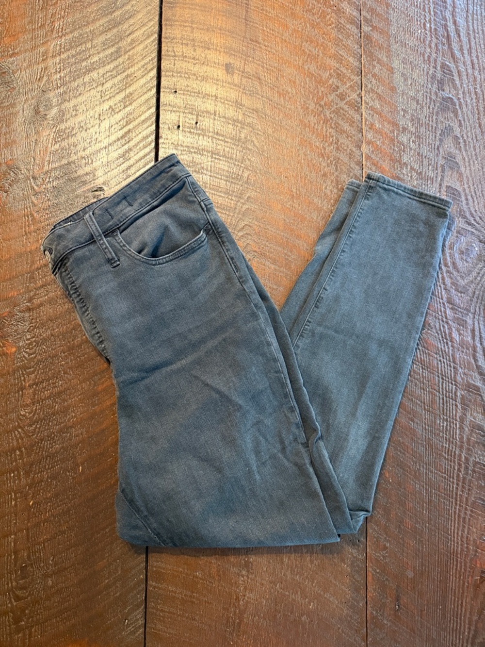 Madewell Curvy High Rise Skinny Gray Jeans Womens 33 Stretch Denim